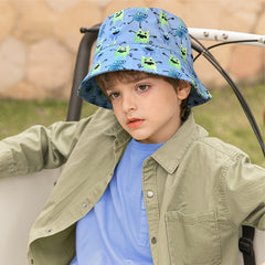 Boys Monster Print Bucket Hat for Sun Protection