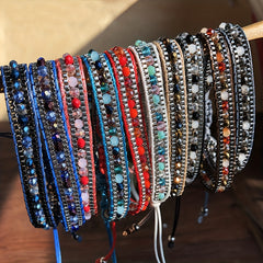 Boho Wrap Bracelet Glass Seed Beads Hand Woven Colorful Friendship Bracelet