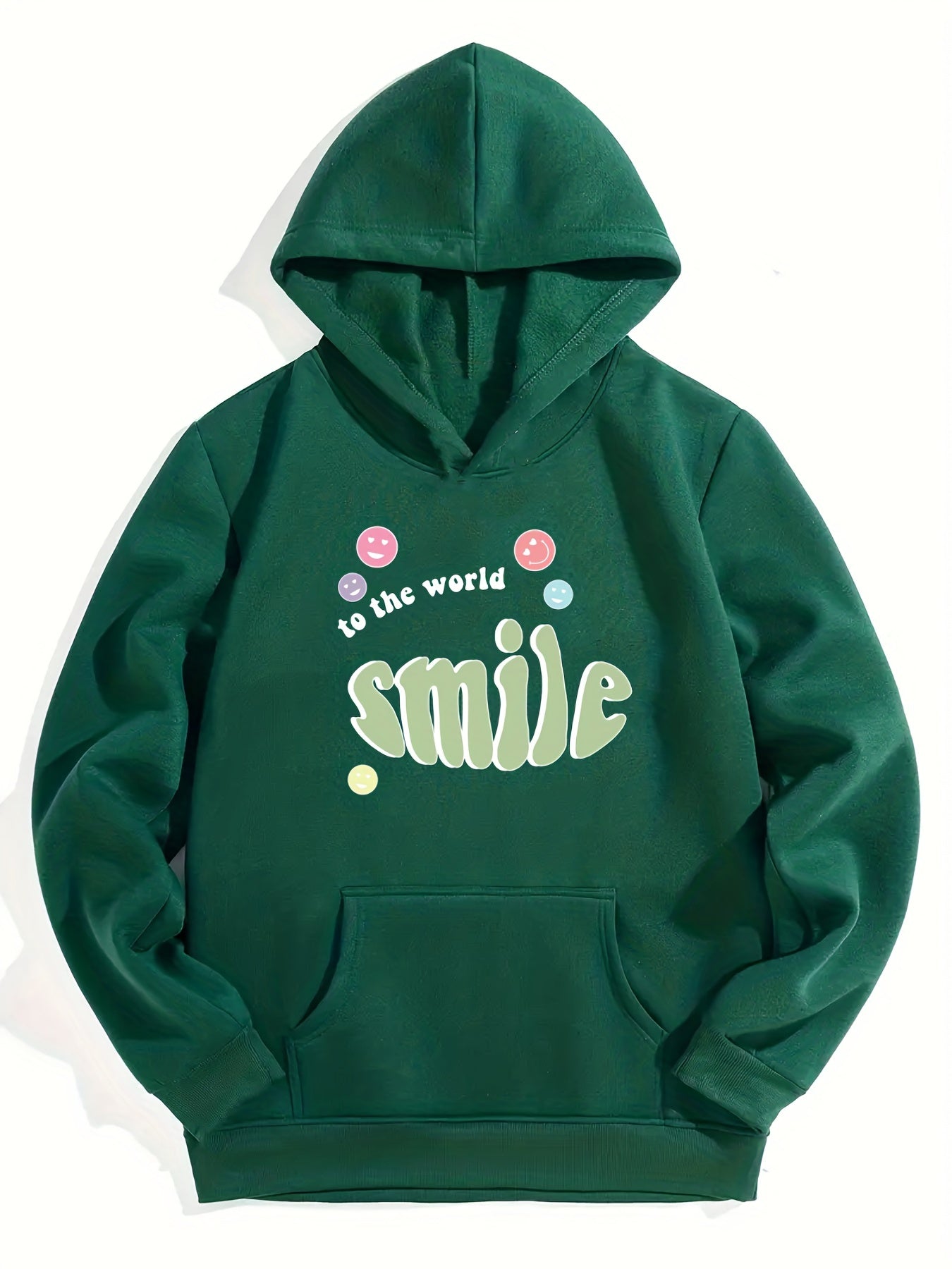 Girls ''Smile To The World'' Print Hooded Sweatshirt