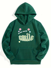 Girls ''Smile To The World'' Print Hooded Sweatshirt