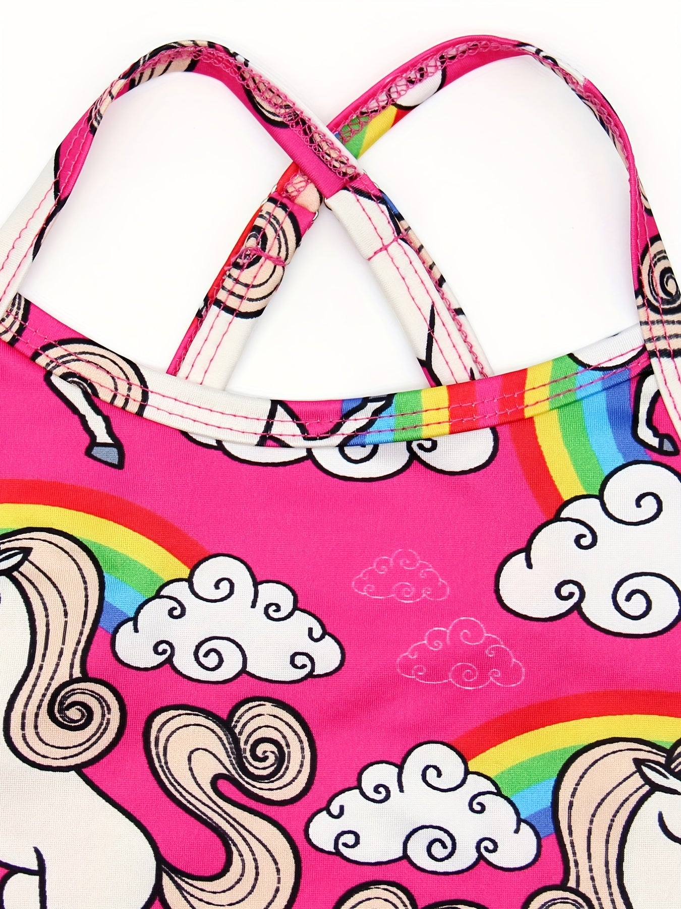 2pcs Toddler Girls Unicorn Swimsuit Tankini Set Kids Beach Bathing Suits