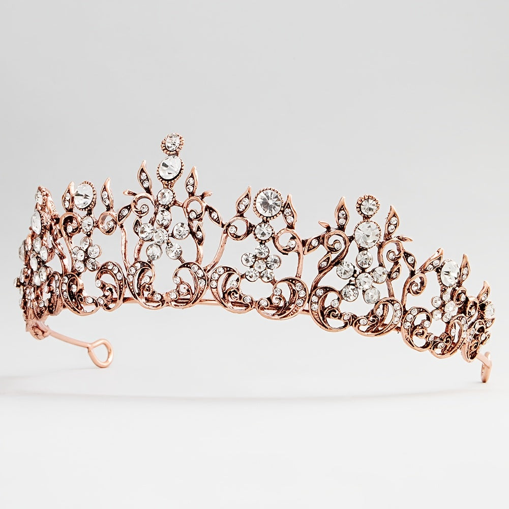Rhinestone Flower Crown Headband Tiara Hair Accessories