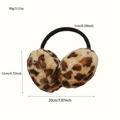 Leopard Print Plush Earmuffs for Kids