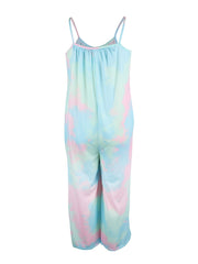 Boho Tie Dye Spaghetti Jumpsuit Casual Streetwear