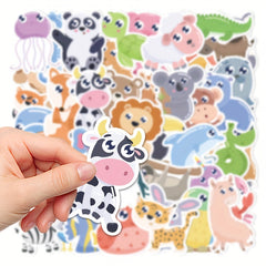 52 Cartoon Animal Stickers Waterproof for Laptop Phone Case Decoration