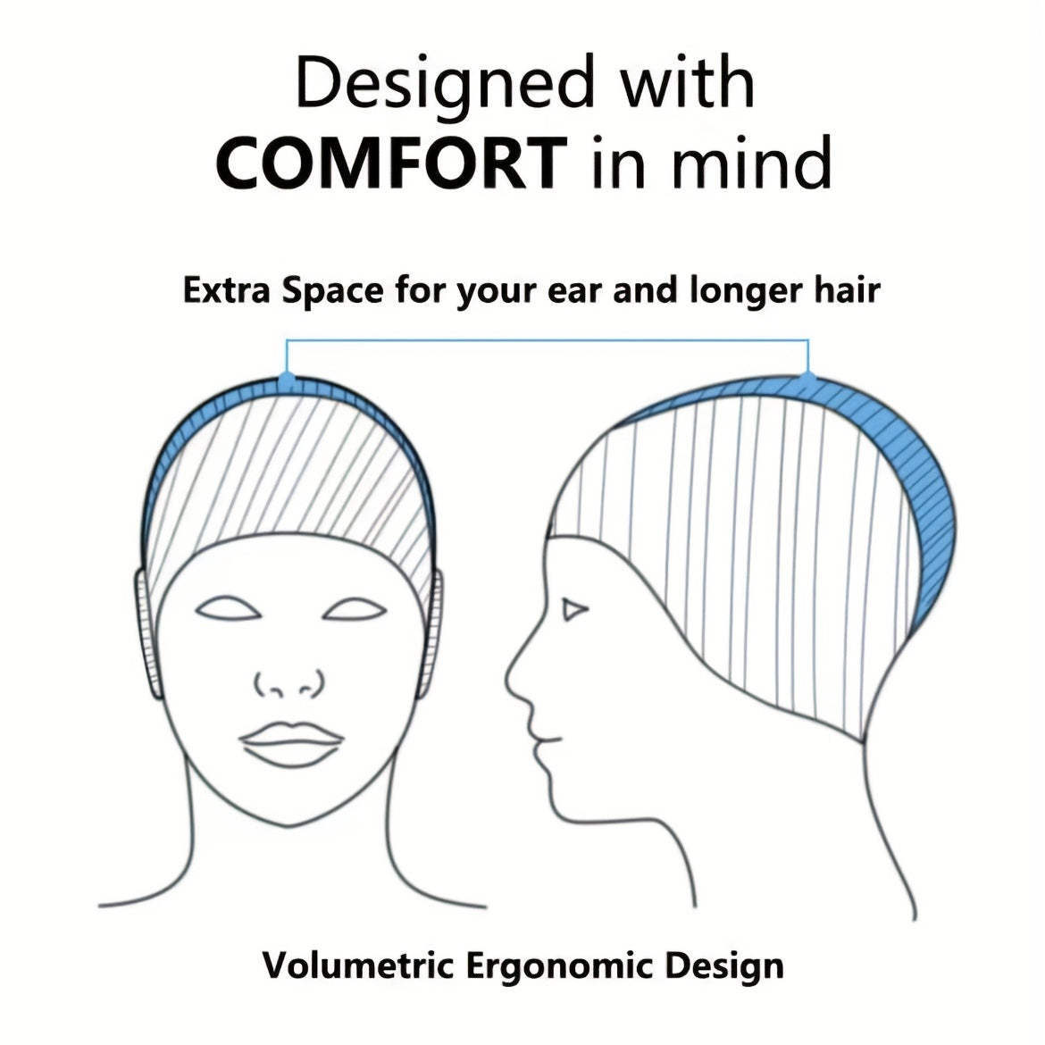 Waterproof Silicone Swimming Cap for Ear Protection