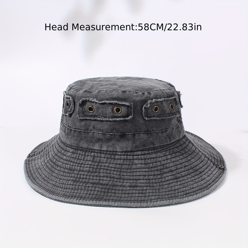 Distressed Cowboy Bucket Hats Vintage Unisex Boonie Hats