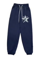 Men s Vintage Star Pattern Print All match Drawstring Sweatpants