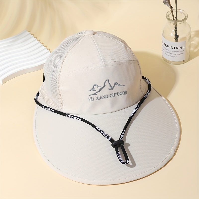 Wide Brim UPF 50 Sun Hat Casual Solid Mesh Breathable Sun Visor