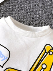 Boys Infant Cartoon Print Sweatshirt Top Denim Set