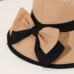 Women's Block Bow Bucket Hat Basin Hat