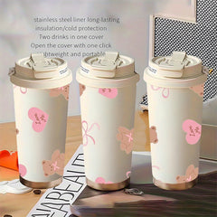 18oz Insulated Stainless Steel Travel Mug, Bowtie Cartoon