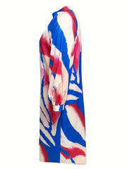 Tie Dye Lantern Sleeve Maxi Dress