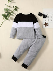 Boys Long Sleeve Sweatshirt & Sweatpants Set for Spring/Autumn
