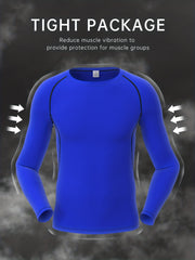 2 Pcs Men's Quick Drying Long Sleeve T-shirts for Fitness Training