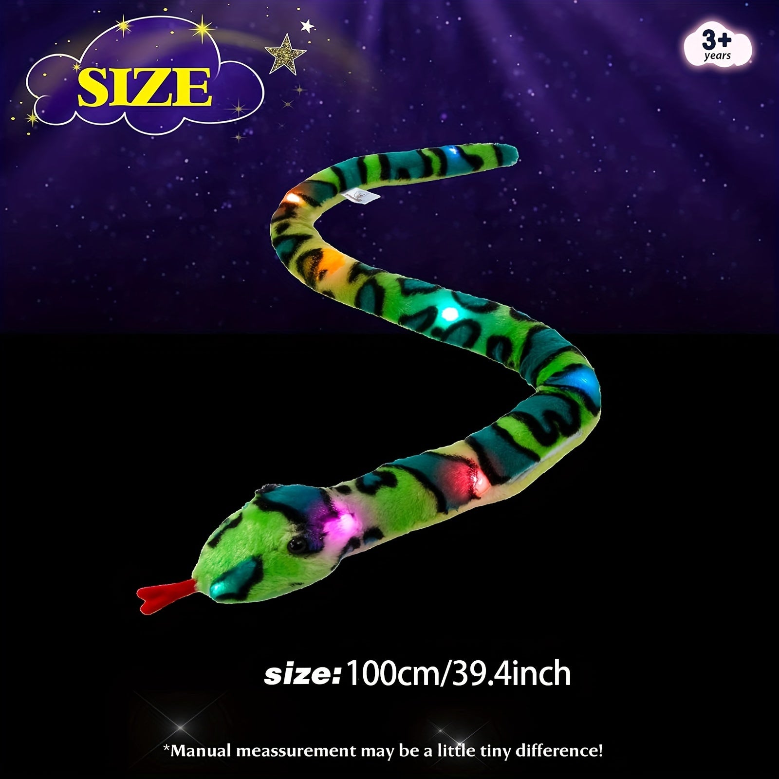 Soft Light-Up Snake Plush Toy 39.4inch