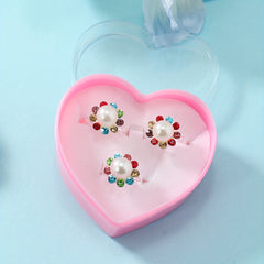 3pcs Girls Faux Pearl Rings Kids Accessories