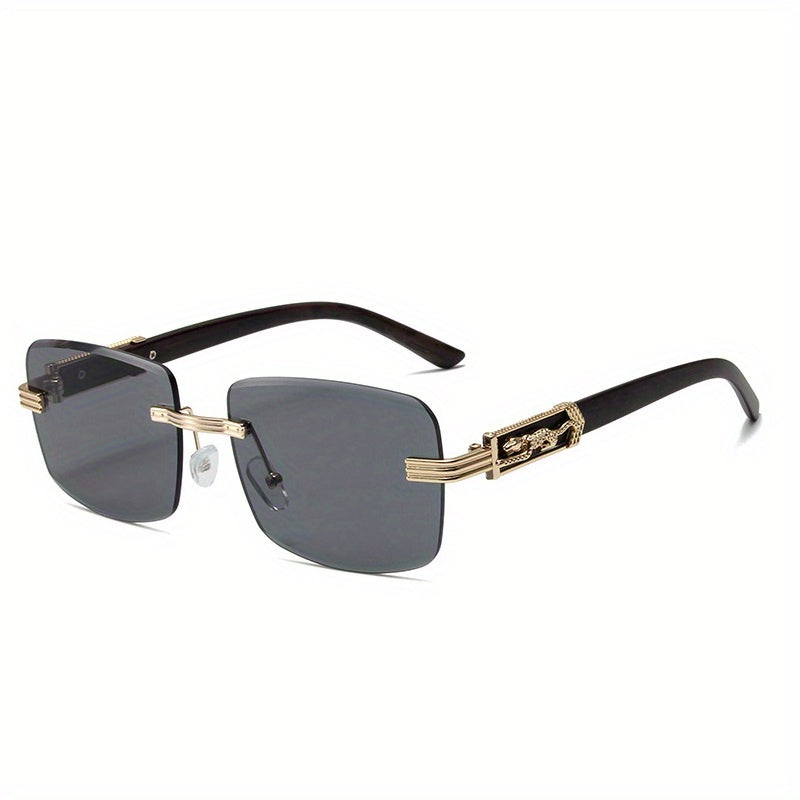 Leopard Head Diamond Cut Edge Sunglasses Retro Street Style