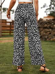 Floral Wide Leg Pants Boho High Waist Spring Summer Women's Clothing