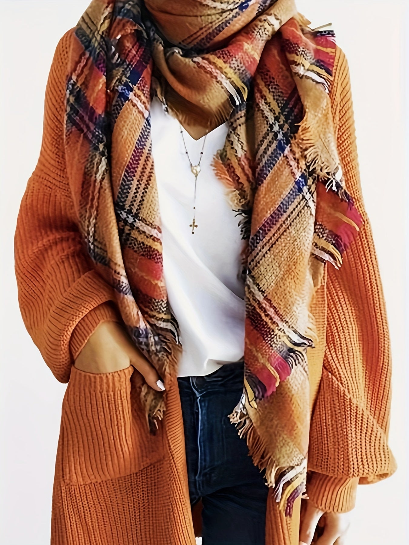 Solid Lantern Sleeve Open Front Knit Cardigan
