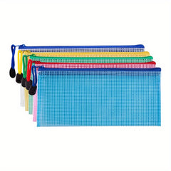 5pcs Zipper Mesh Envelope File Storage Bag Receipt Pencil Bag
