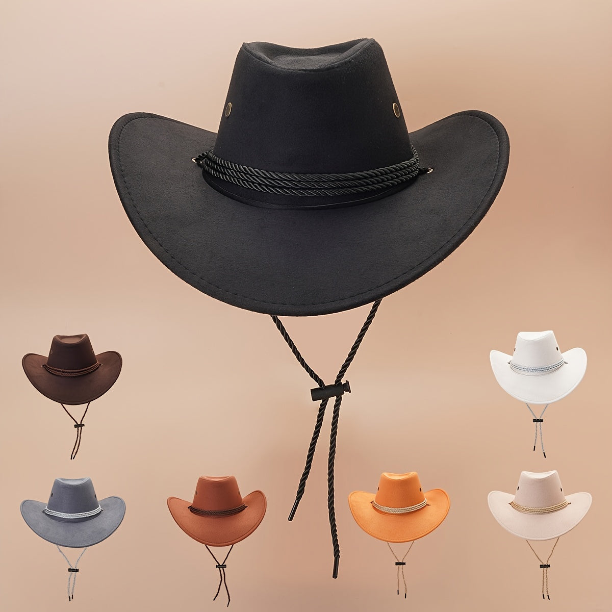 Wide Brim Western Cowboy Hat for Men and Women
