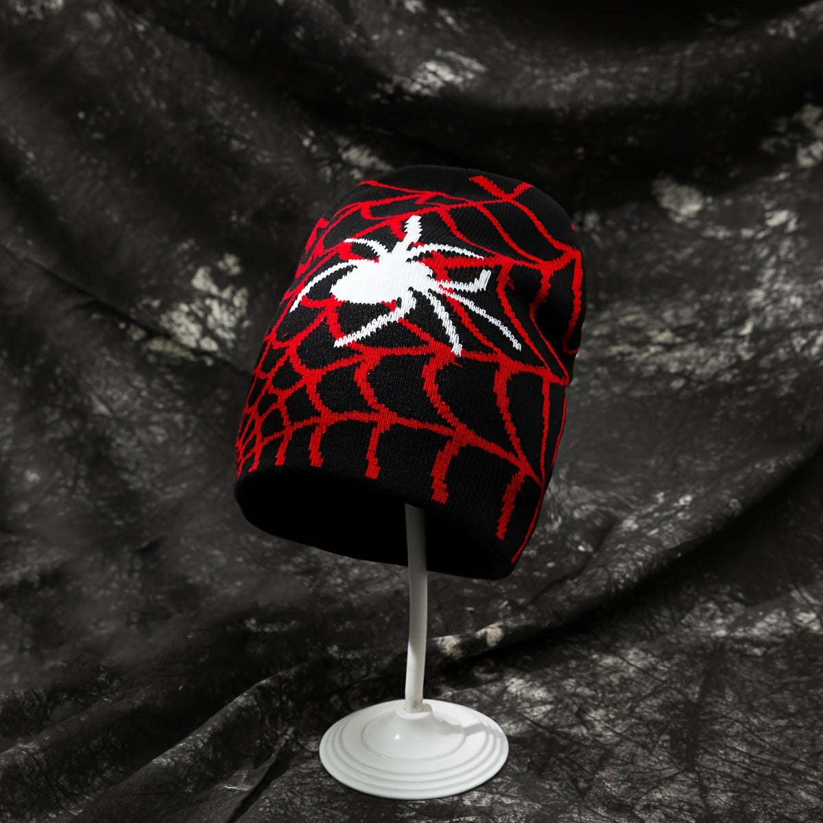 Spider Pattern Winter Warm Knitted Hat Casual Skull Hat