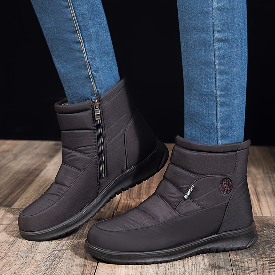 Women's Snow Boots Side Zipper Waterproof Anti-slip Outdoor Booties
