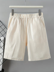 Elastic Waist Casual Cotton Shorts for Women