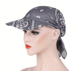 Paisley Print Turban Cap Pre tied Bandana Baseball Cap Lightweight Headwrap