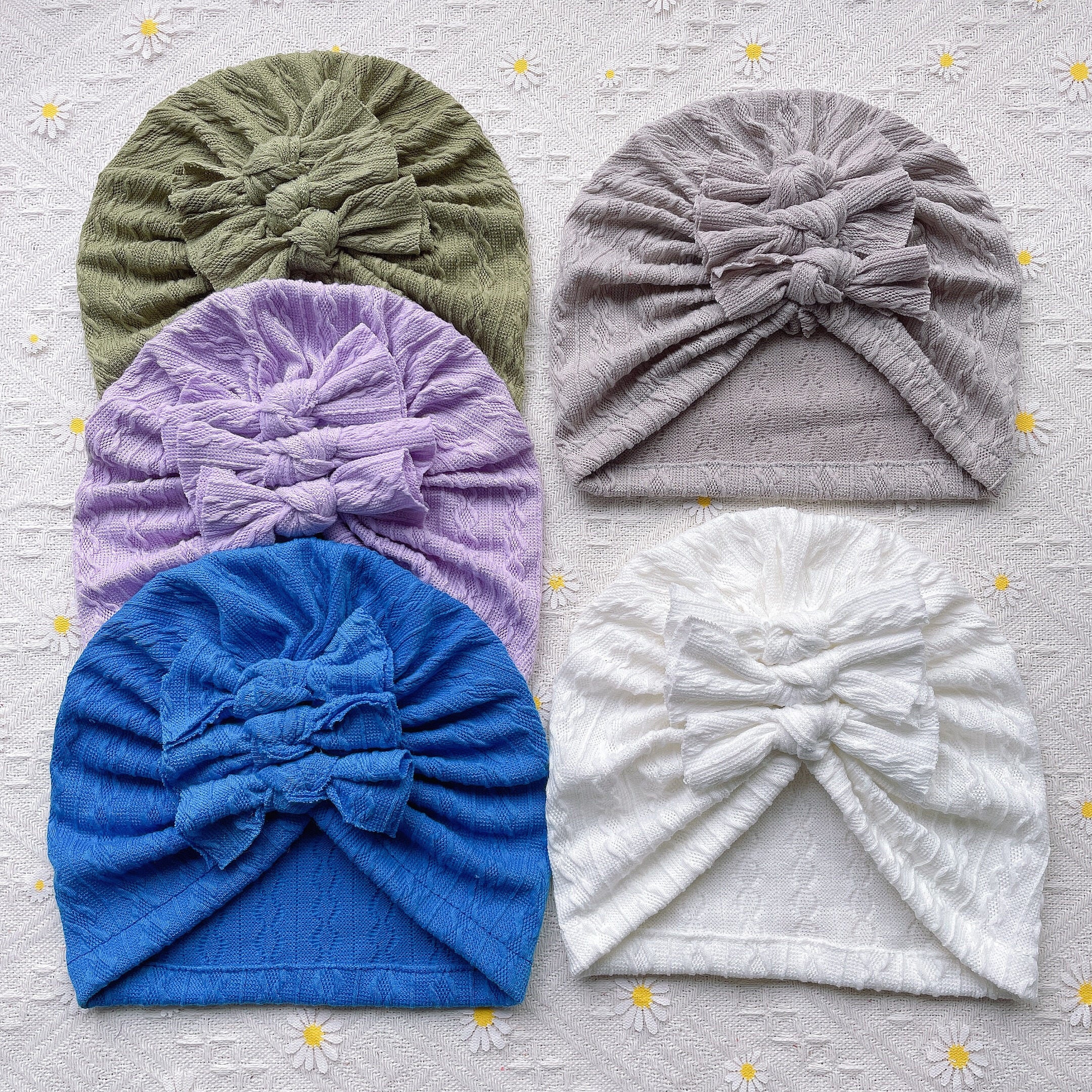 5pcs Cute Bow Hats for Newborns - Boys and Girls