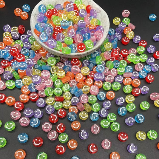 100pcs Colored Round Face Beads Set for Jewelry Making