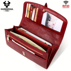 Long Capacity Leather Handbag for Women and Men