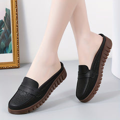 Women's Hollow Out Mules Soft Sole Slip On Flat Shoes