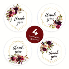 500pcs 4 Flowers Thank You Stickers Round Scrapbooking Sealing Labels