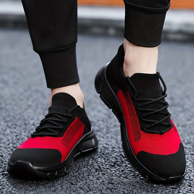 Men's Weave Knit Lace Up Casual Shoes Lightweight Sneaker