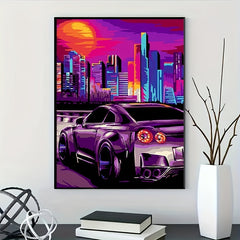 Tall Buildings Car 5D Diamond Painting Room Decoration Game