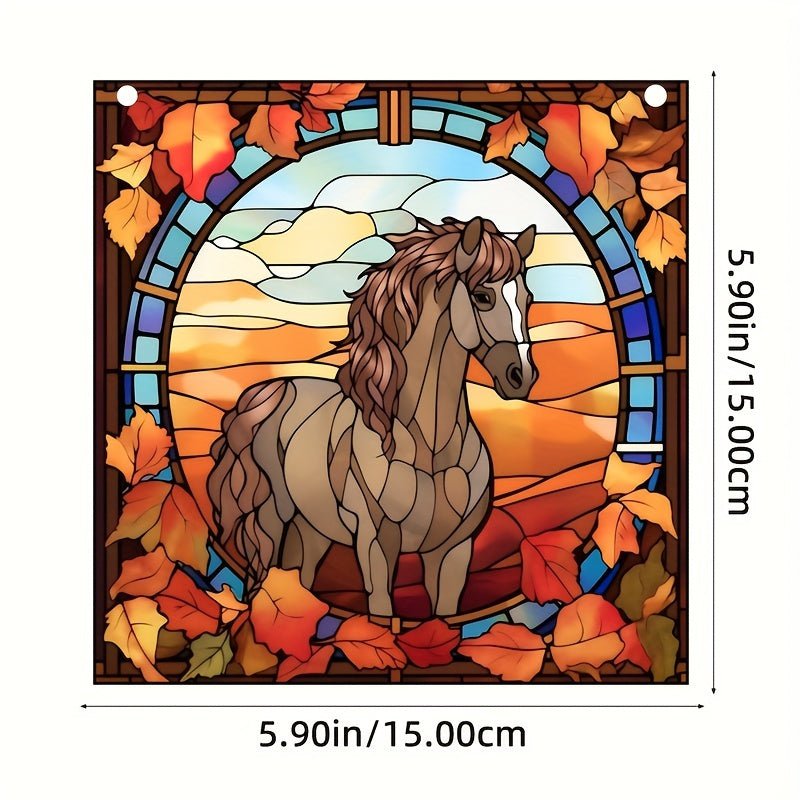 Unicorn Acrylic Stained Window Hanging Hand Painted Outdoor Panel Decor