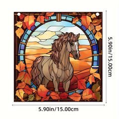 Unicorn Acrylic Stained Window Hanging Hand Painted Outdoor Panel Decor
