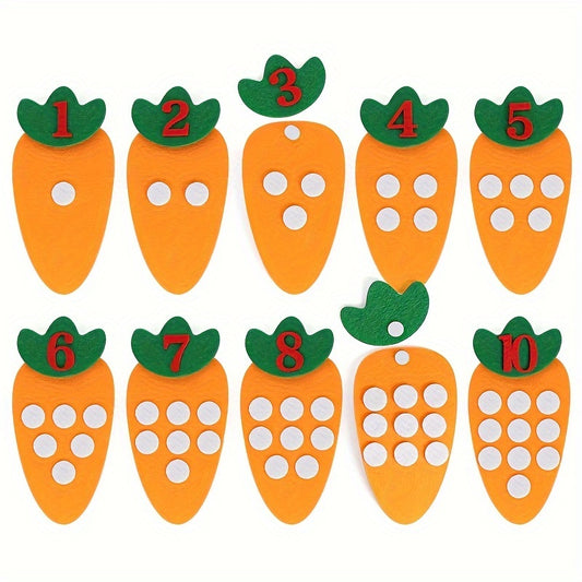 Montessori Carrot Number Matching Activity Materials