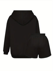 Rabbit Print Hoodie & Shorts 2 Piece Set