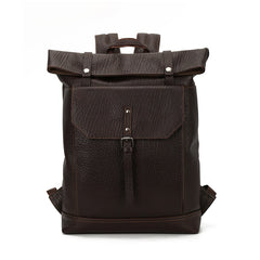 Men Leather Backpack Cow Leather Business Bag Waterproof