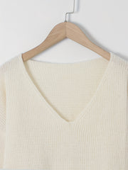 Casual Sweater Women's Plus V Neck Jumper