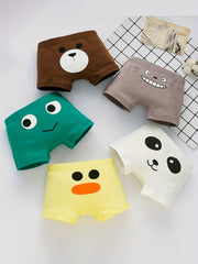 5pcs Boy's Casual Cartoon Print Boxer Shorts Underwear