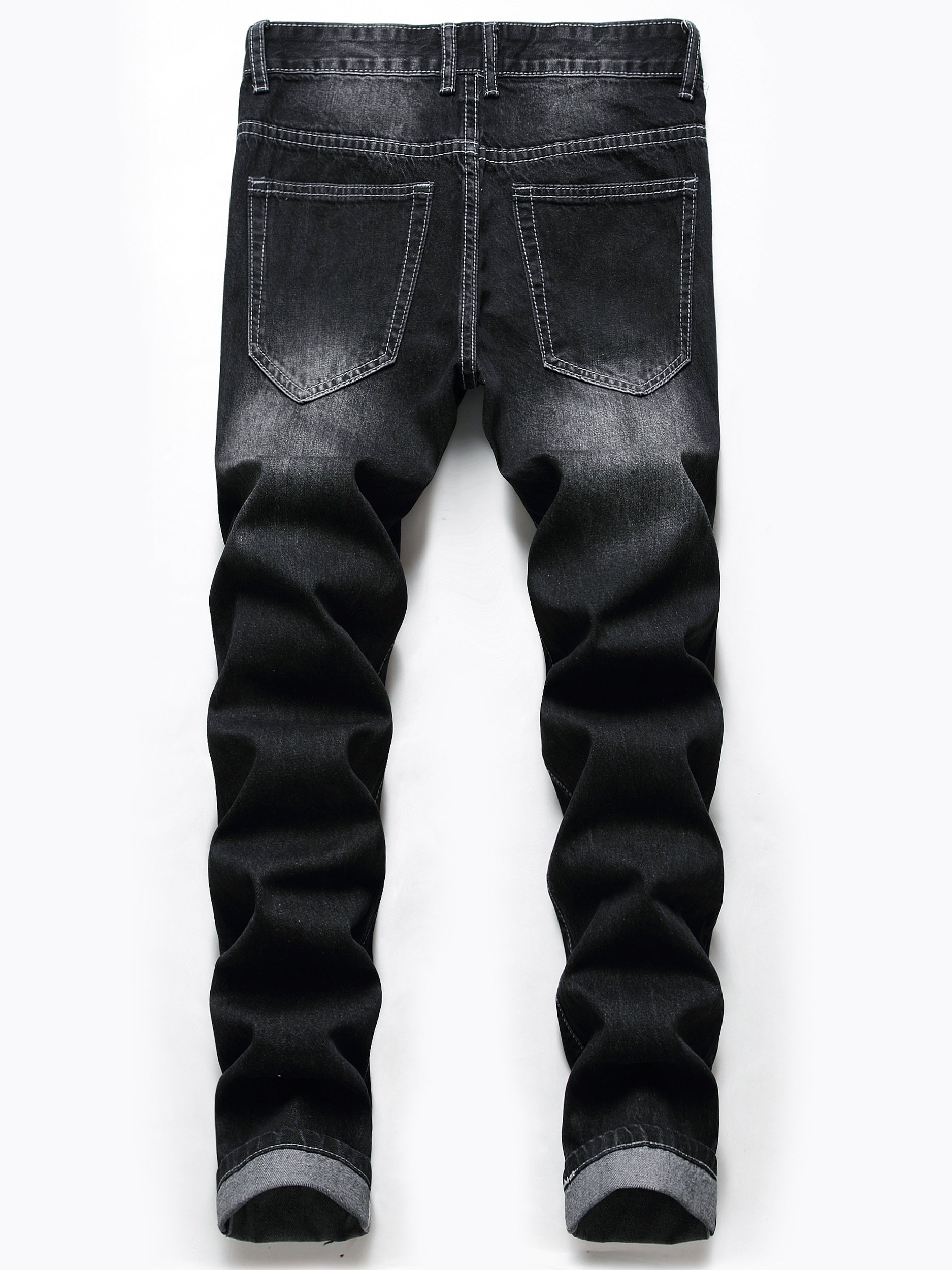 Men's Slim Fit Ripped Jeans Distressed Denim Pants