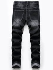 Men's Slim Fit Ripped Jeans Distressed Denim Pants