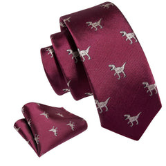 Boys Dinosaur Embroidery Tie for Party Performance