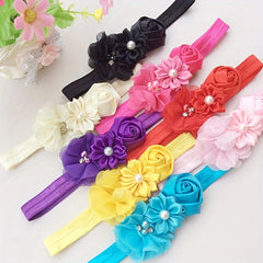 Cute Baby Girls Pearl Flower Hairband for Decoration