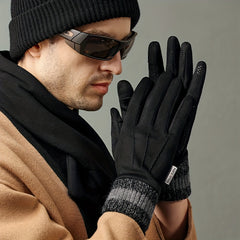Winter Fleece Non-slip Gloves Men's Outdoor Plus Velvet Wear-resistant
