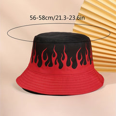 Flame Pattern Fisherman Hat Unisex Outdoor Beach Travel